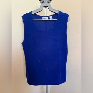 Chico’s Travelers Blue Anti-Wrinkle Stretchy Comfy Sleeveless Blouse Size 2